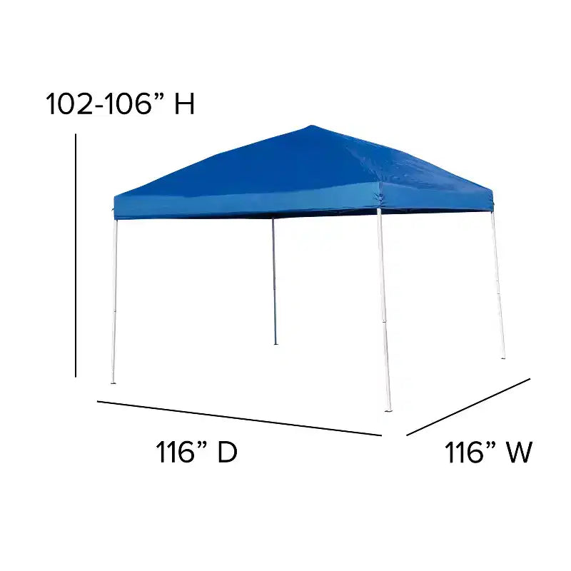 Flash Furniture Tonnelle Pop Up 3 x 3 m avec Sac de Transport et Ensemble Table et Bancs Pliables - Kit Portable pour Hayon, Camping, Événements