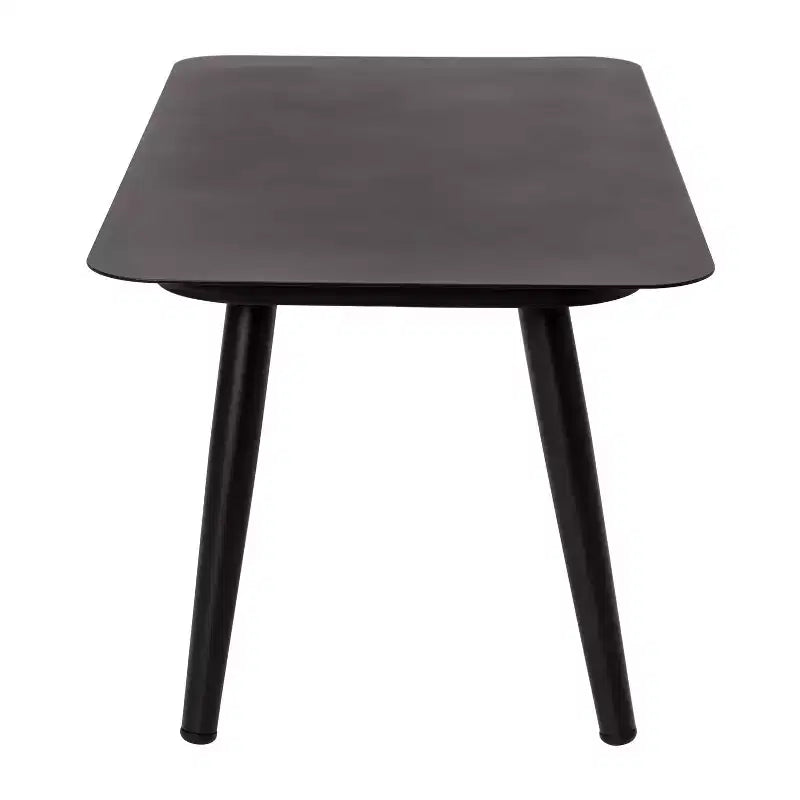 Ensemble de conversation quatre pièces Emma et Oliver tissé gris et noir tout temps avec coussins et table basse en métal pour véranda, cour arrière et patio