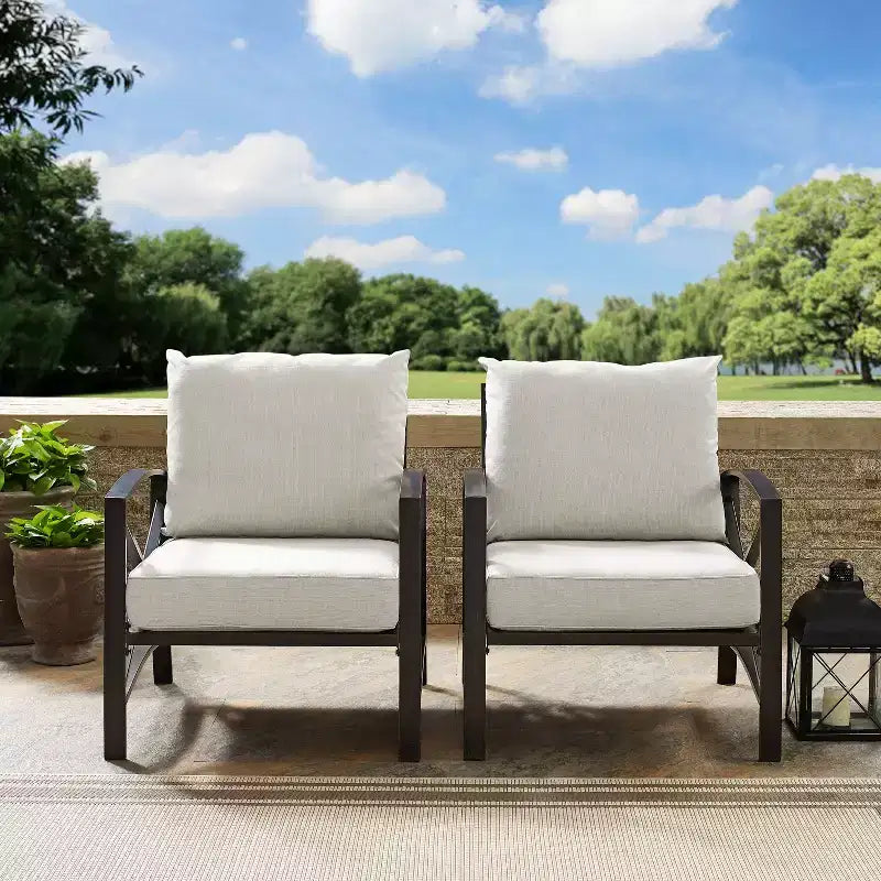 Ensemble de 2 chaises de patio extérieures Crosley Kaplan