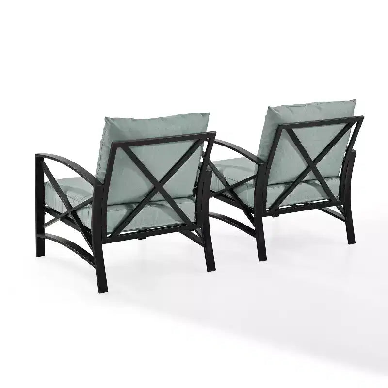 Ensemble de 2 chaises de patio extérieures Crosley Kaplan