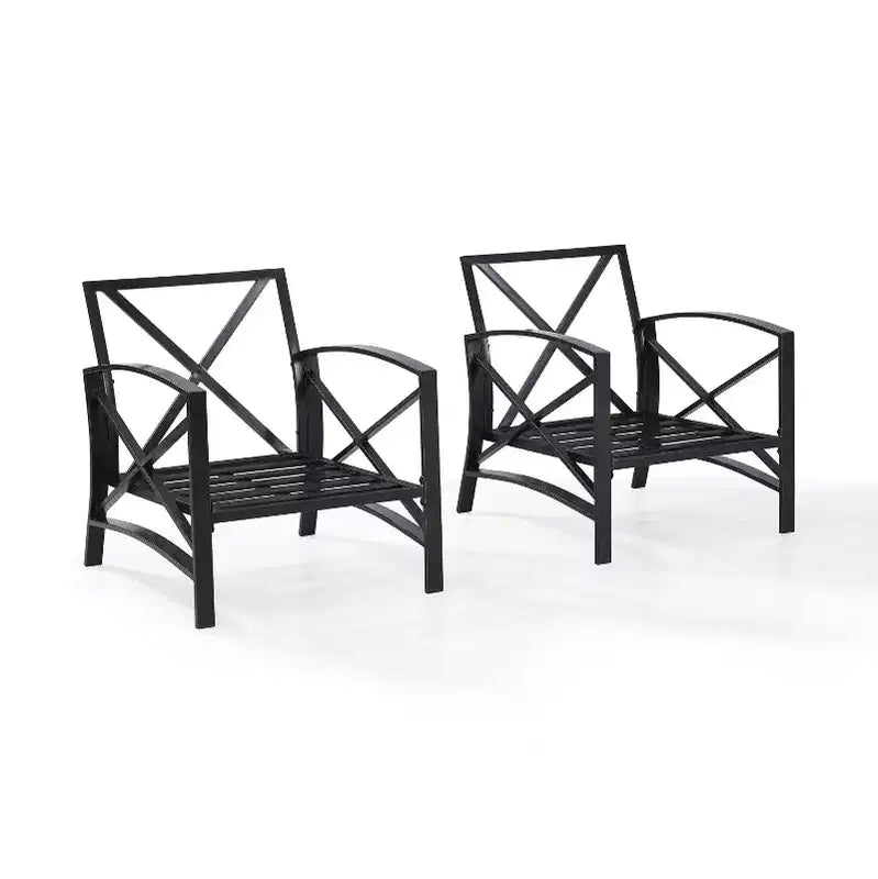 Ensemble de 2 chaises de patio extérieures Crosley Kaplan