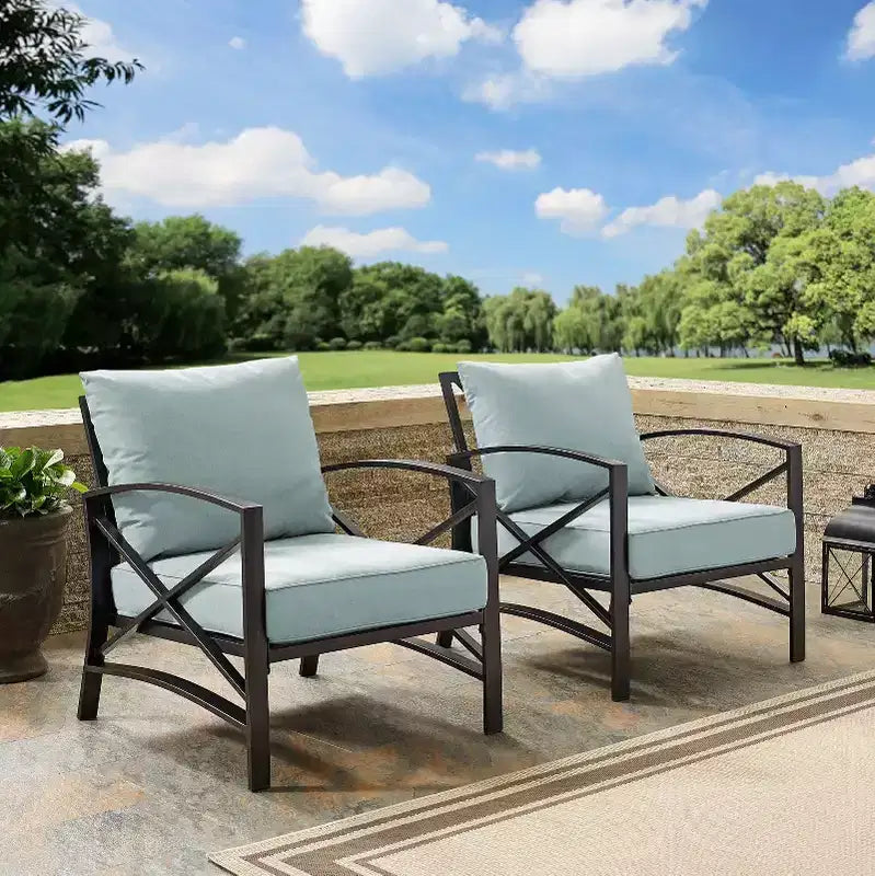 Ensemble de 2 chaises de patio extérieures Crosley Kaplan