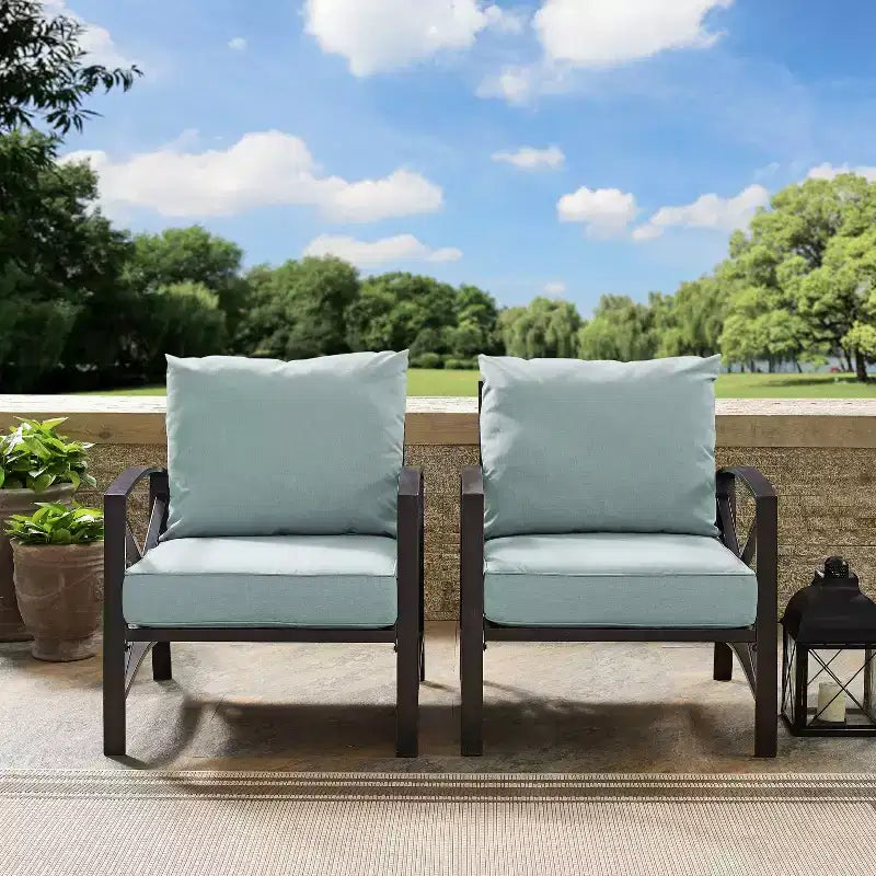 Ensemble de 2 chaises de patio extérieures Crosley Kaplan