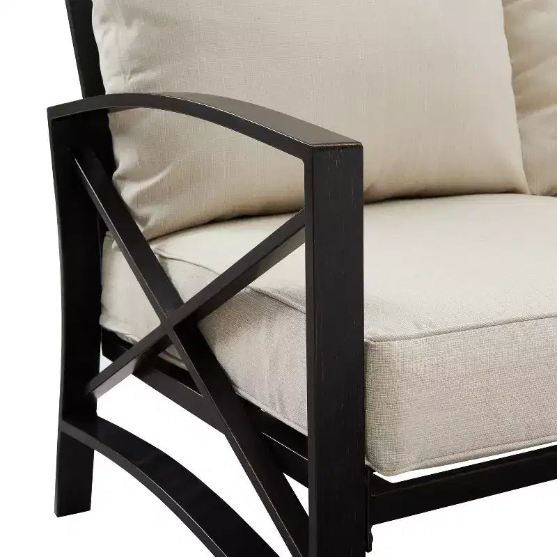 Ensemble de canapé de patio extérieur Crosley Kaplan 3 pièces avec canapé, fauteuil et table basse