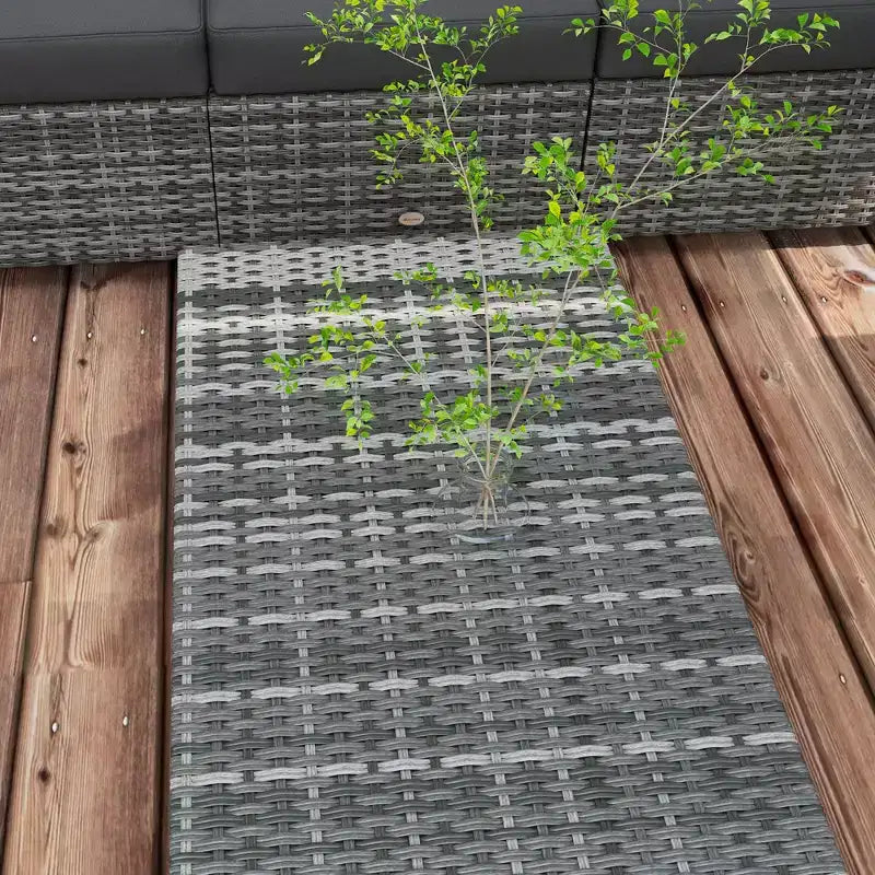 Ensemble de meubles de patio Outsunny rembourrés, table basse avec fonction de rangement
