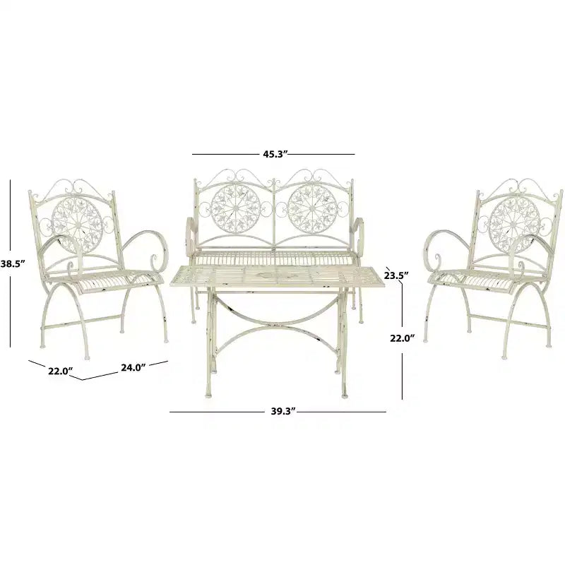 Ensemble de patio 4 pièces Sophie - Intérieur/Extérieur - PAT5001 - Safavieh