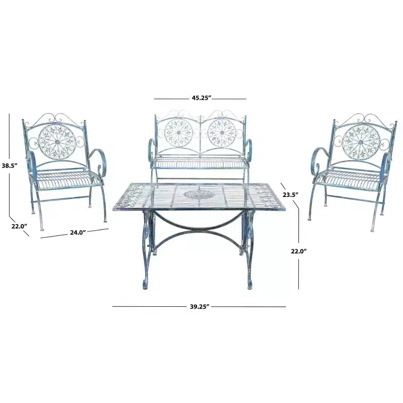 Ensemble de patio 4 pièces Sophie - Intérieur/Extérieur - PAT5001 - Safavieh
