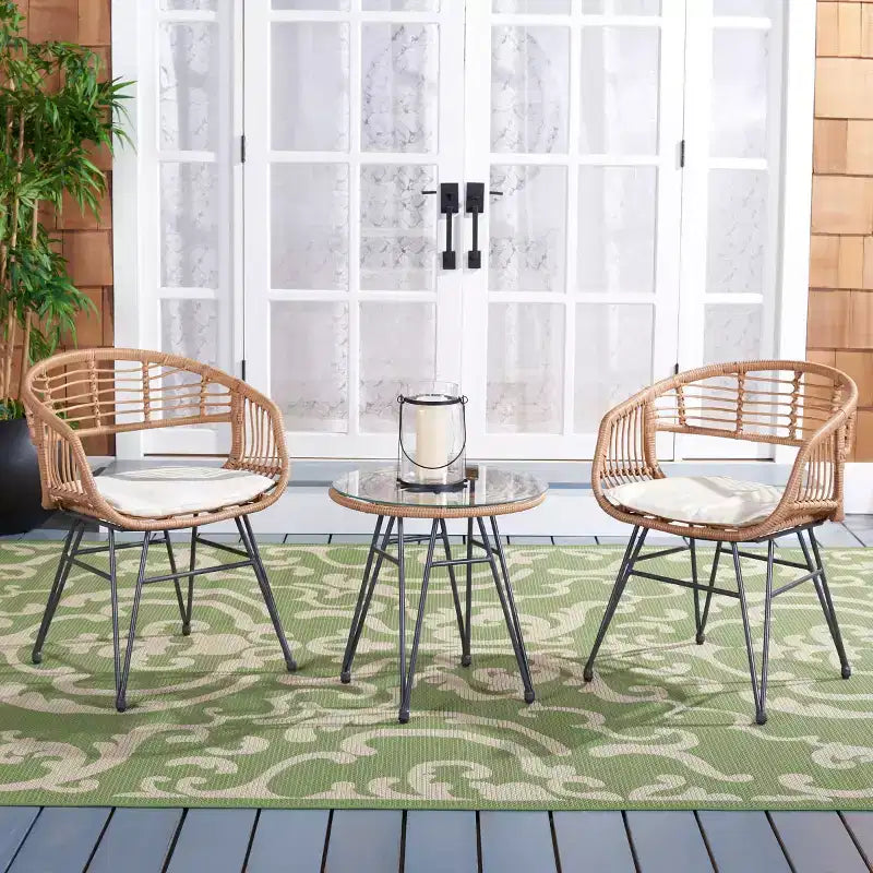 Ensemble de chaises longues 3 pièces Ferla - Intérieur/Extérieur - PAT9014 - Safavieh