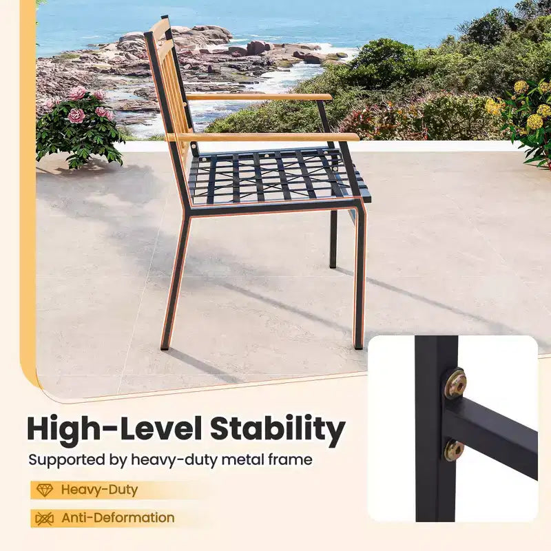 Costway Ensemble de Meubles d'extérieur 3 pièces avec Table Basse Cadre en Métal Robuste pour Balcon