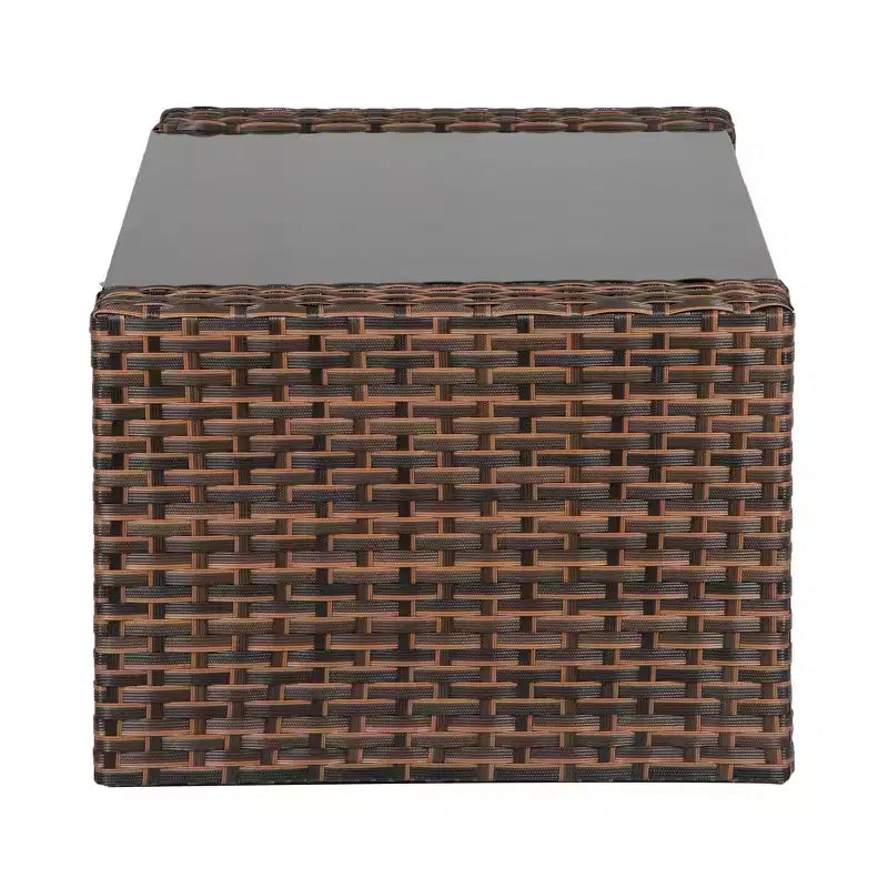 Ensemble de canapé de conversation en rotin tressé d'extérieur 4 pièces avec table basse WestinTrends