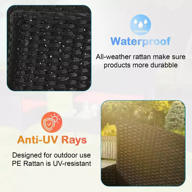 Ensemble de conversation 4 pièces FDW, résistant à l'eau, en osier pour patio, au bord de la piscine