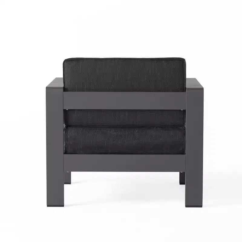 GDFStudio Wendy Ensemble de conversation de 4 places en aluminium avec coussins, gris