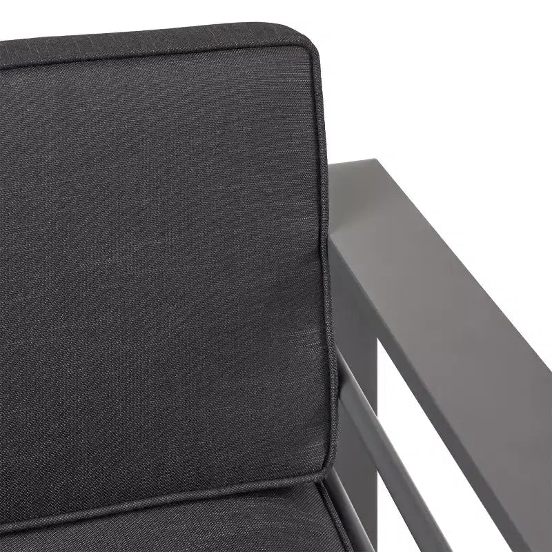 GDFStudio Wendy Ensemble de conversation de 4 places en aluminium avec coussins, gris