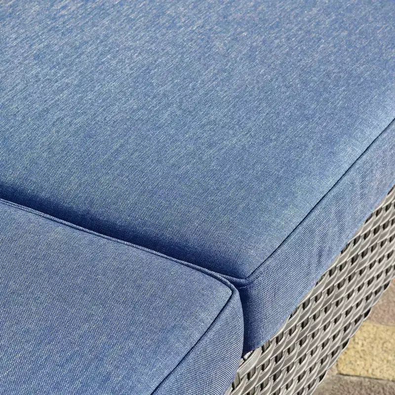 Ensemble de conversation 7 pièces Ovios Orlando en rotin gris pour patio extérieur avec coussins